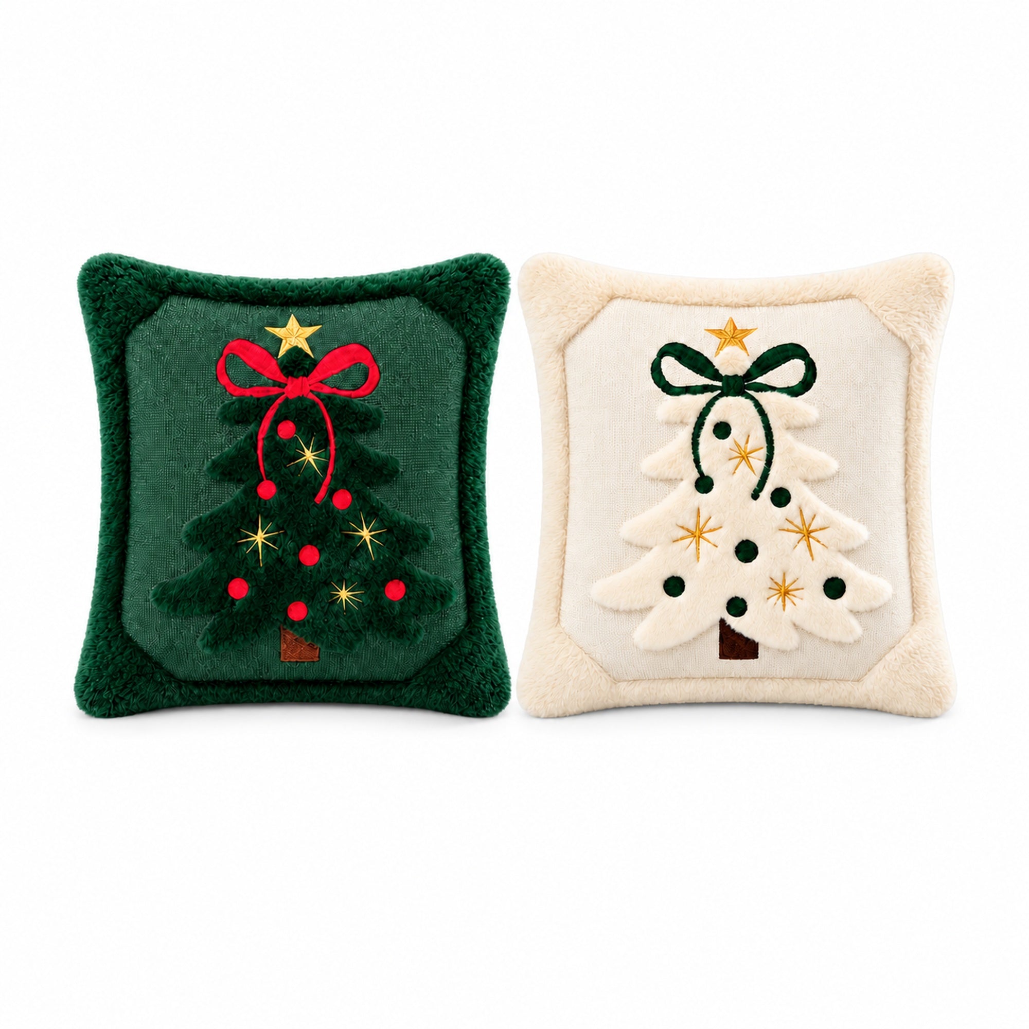 Set of 2 Christmas Tree Pillowcase Shams Cover -pillow- Merry Little Tree Throw Pillow Cover - INSPECIAL HOME