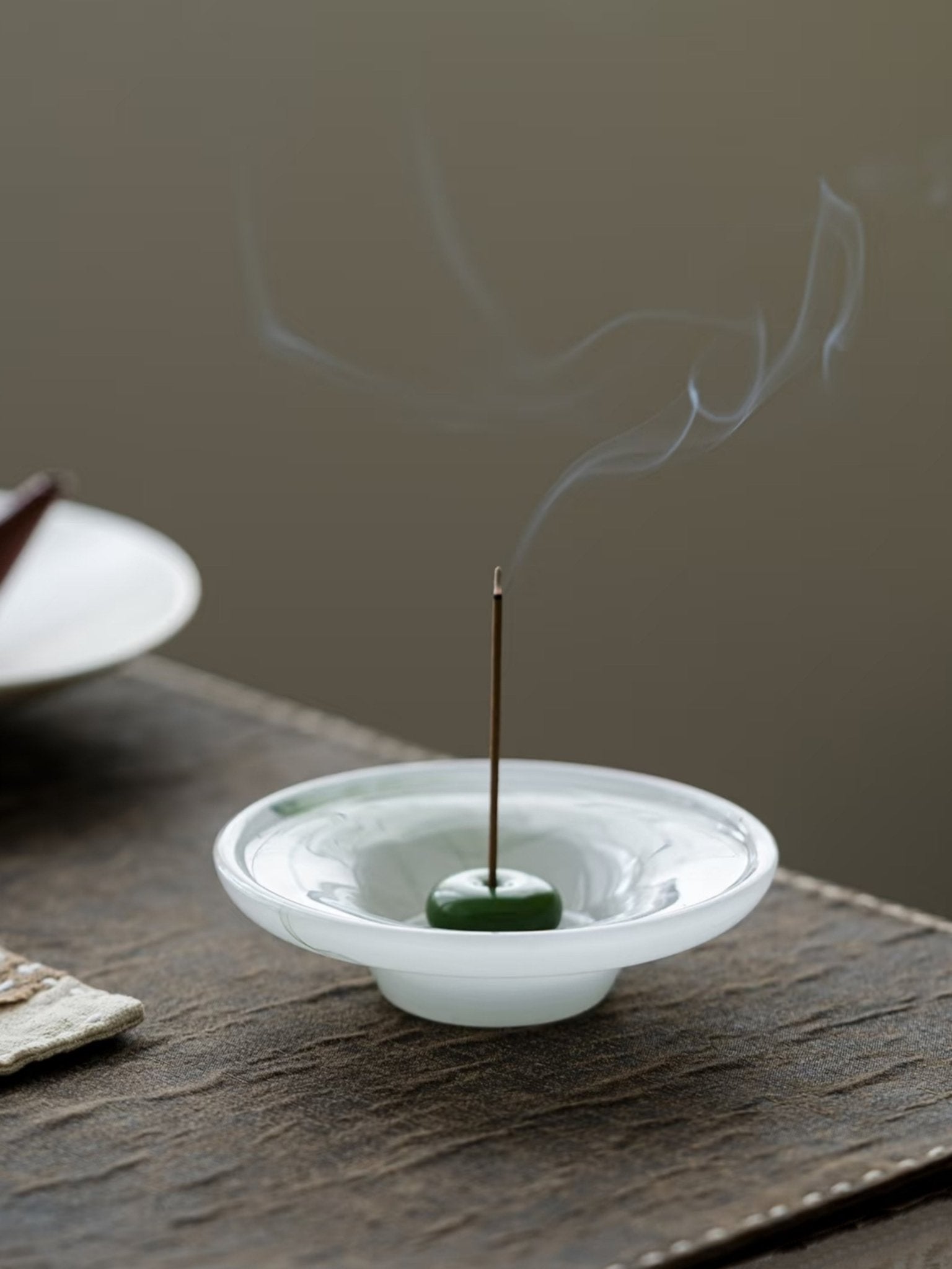 Still Pond Incense Stick Holder Burner with Ash Catcher, Zen Accent Decor for Hygge Living -Candle Holders- Still Pond Incense Stick Holder-Jade Ripple - INSPECIAL HOME