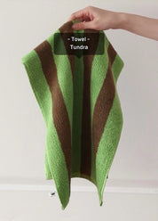 Ultra Soft Absorbent Retro Stripe Bath Towel - 100% Organic Premium Combed Cotton - Retro Stripe Towel - Tundra - INSPECIAL HOME