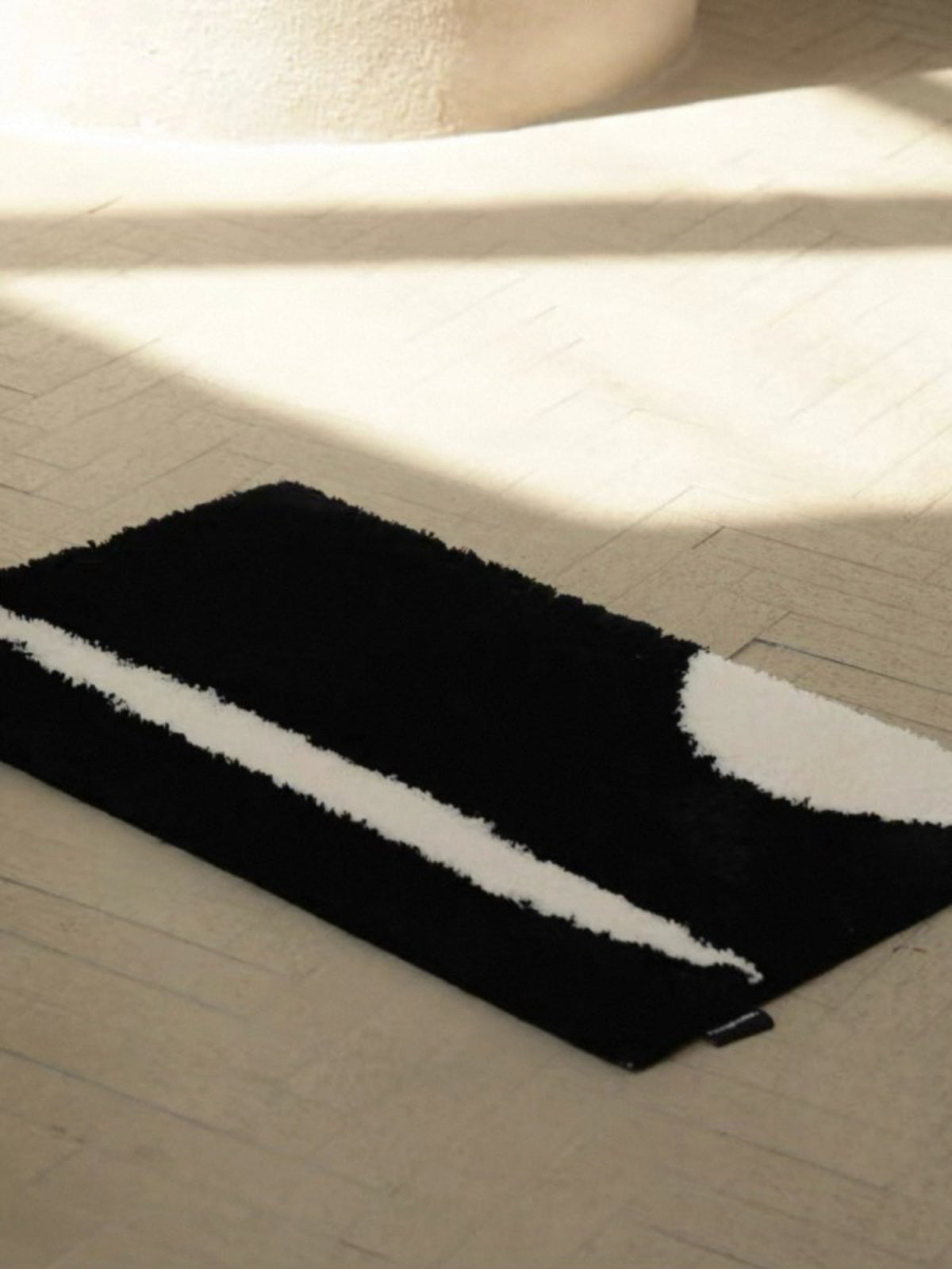 Ultra Soft Contemporary Abstract Bath Rug, Absorbent, Anti - slippery Mat - Contemporary Abstract Bath Rug - Coffee Brown & Blue & White - INSPECIAL HOME