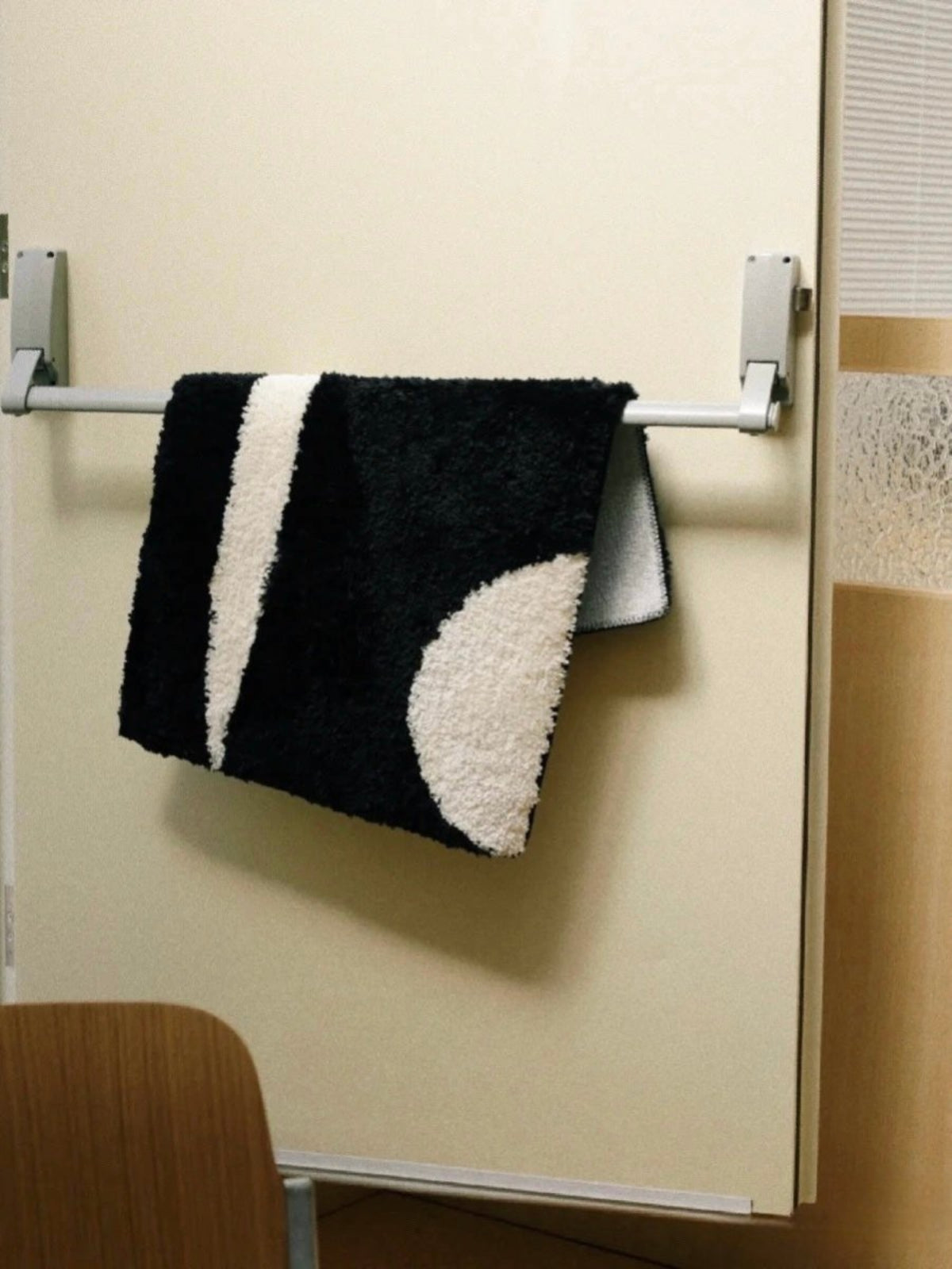 Ultra Soft Contemporary Abstract Bath Rug, Absorbent, Anti - slippery Mat - Contemporary Abstract Bath Rug - Coffee Brown & Blue & White - INSPECIAL HOME