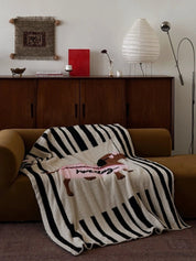 Ultra Soft Funky Cute Hot Dog Stripe Throw Blanket - Warm Thick Animal Print - Hot Dog Blanket - INSPECIAL HOME