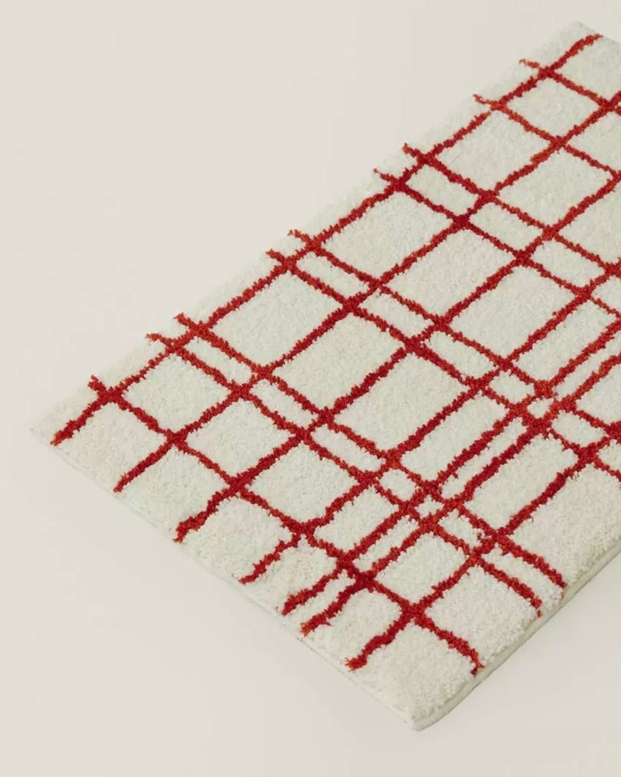 Ultra Soft Minimalist Nordic Stripe Bath Rug, Absorbent, Anti - slippery Mat - Nordic Minimalist Sketch Stripe Bath Rug - Red - INSPECIAL HOME