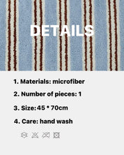 Ultra Soft Retro Blue Stripe Bath Rug, Absorbent Mat - Retro Blue Stripe Bath Rug - INSPECIAL HOME