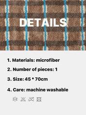 Ultra Soft Retro Earthy Tone Checker Bath Rug, Absorbent Mat - Retro Earthy Tone Checker Bath Rug - INSPECIAL HOME