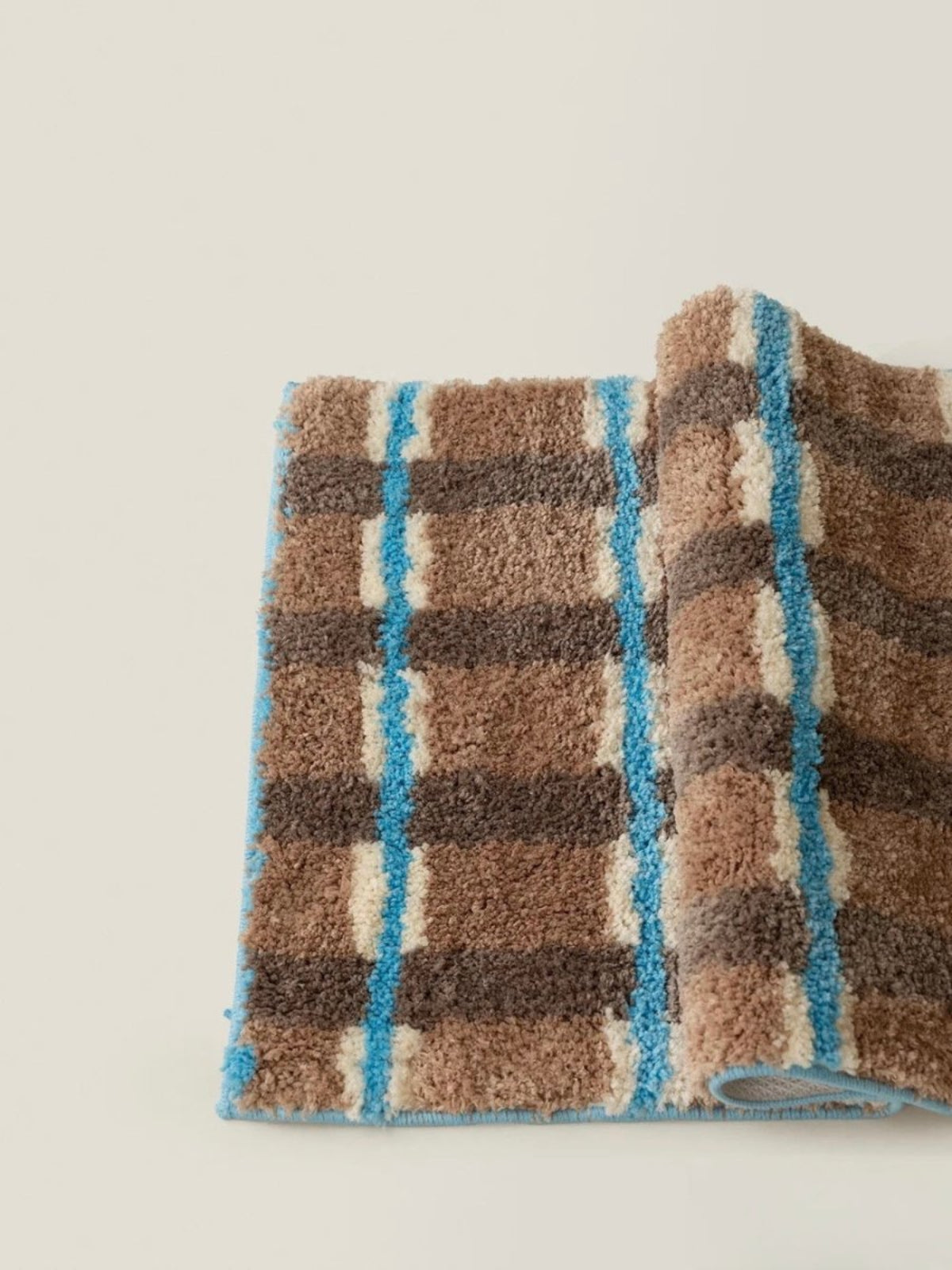 Ultra Soft Retro Earthy Tone Checker Bath Rug, Absorbent Mat - Retro Earthy Tone Checker Bath Rug - INSPECIAL HOME