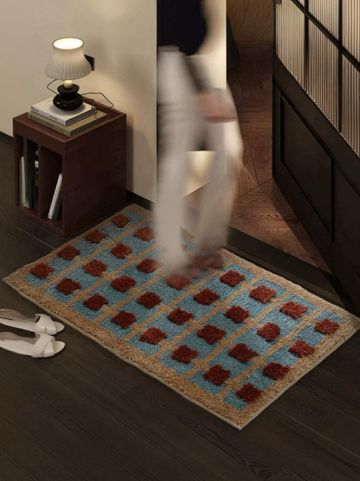 Ultra Soft Retro Whimsical Bath Rug, Machine - washable, Absorbent Mat - Retro Bath Rug - INSPECIAL HOME