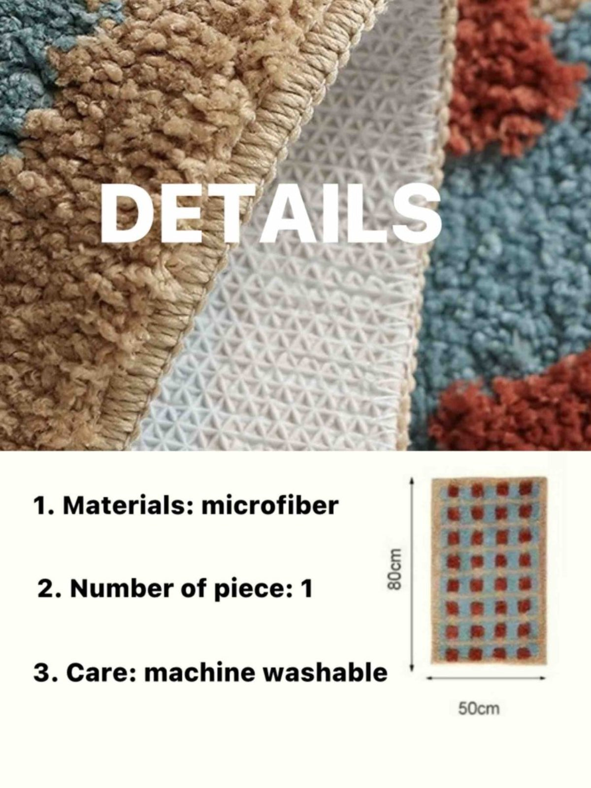 Ultra Soft Retro Whimsical Bath Rug, Machine - washable, Absorbent Mat - Retro Bath Rug - INSPECIAL HOME