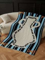 Ultra Soft Whimsical Cute Stripe Vase Throw Blanket - Warm Thick Playful - Stripe Vase Throw Blanket - Blue - INSPECIAL HOME