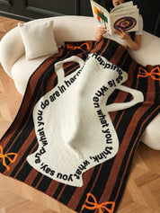 Ultra Soft Whimsical Cute Stripe Vase Throw Blanket - Warm Thick Playful - Stripe Vase Throw Blanket - Blue - INSPECIAL HOME