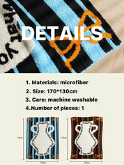 Ultra Soft Whimsical Cute Stripe Vase Throw Blanket - Warm Thick Playful - Stripe Vase Throw Blanket - Brown - INSPECIAL HOME