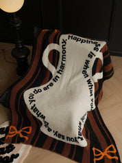 Ultra Soft Whimsical Cute Stripe Vase Throw Blanket - Warm Thick Playful - Stripe Vase Throw Blanket - Blue - INSPECIAL HOME