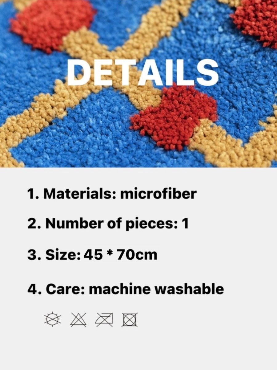 Ultra Soft Whimsical Dopamine Checker Bath Rug, Absorbent Mat - Dopamine Checker Bath Rug - INSPECIAL HOME