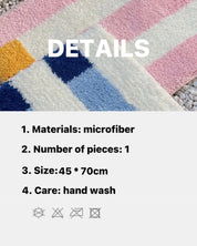 Ultra Soft Whimsical Dopamine Stripe Bath Rug, Absorbent Mat - Whimsical Dopamine Stripe Bath Rug-Blue&Green - INSPECIAL HOME