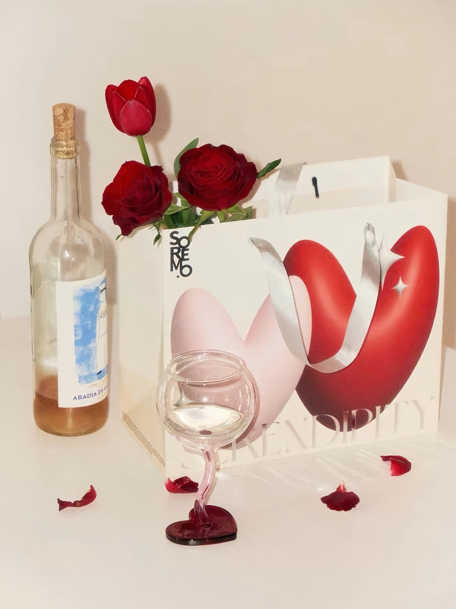Valentine's Gift Box: Retro Wavy Goblet Set of 4 Pcs - Gifts for Valentine's Day, Wedding, Anniversary - Stemware - Valentine's Gift Box: Retro Wavy Goblet Set of 4 Pcs - INSPECIAL HOME