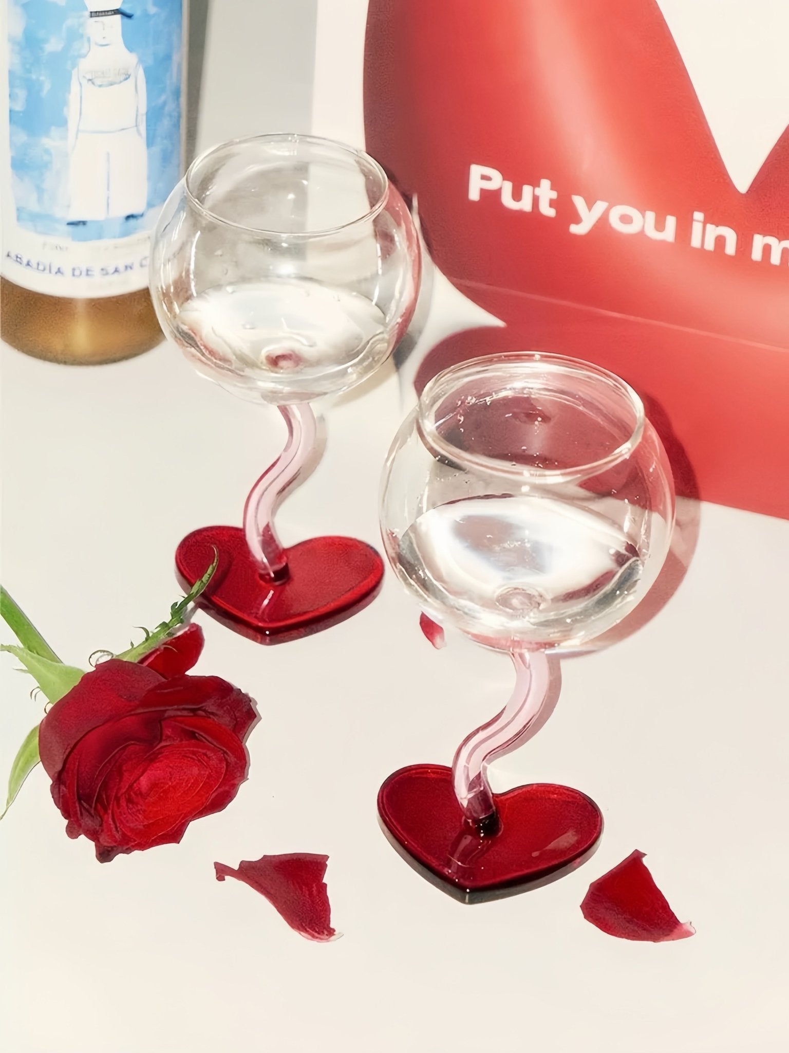 Valentine's Gift Box: Retro Wavy Goblet Set of 4 Pcs - Gifts for Valentine's Day, Wedding, Anniversary - Stemware - Valentine's Gift Box: Retro Wavy Goblet Set of 4 Pcs - INSPECIAL HOME