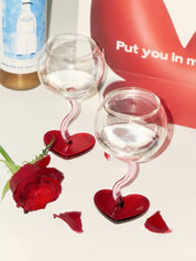 Valentine's Gift Box: Retro Wavy Goblet Set of 4 Pcs - Gifts for Valentine's Day, Wedding, Anniversary - Stemware - Valentine's Gift Box: Retro Wavy Goblet Set of 4 Pcs - INSPECIAL HOME