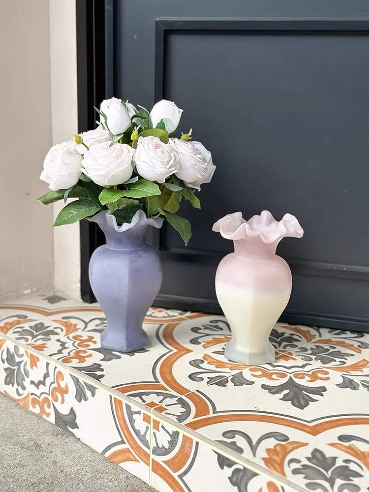 Vintage French Style Dopamine Fenton Glass Vase - Vases - Vintage French Style Dopamine Fenton Glass Vase-Sunsetglow - INSPECIAL HOME