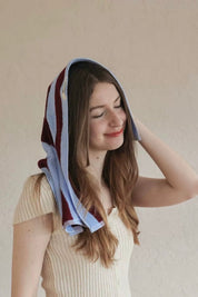 Whimsical Dopamine Cabana Stripe Bath Towel, 100% Cotton, Ultra Soft & Absorbent - Dopamine Cabana Stripe Towel - Purple - Bath Towel - INSPECIAL HOME