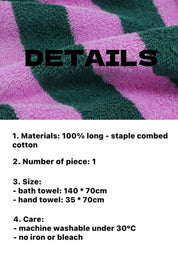 Whimsical Dopamine Cabana Stripe Bath Towel, 100% Cotton, Ultra Soft & Absorbent - Dopamine Cabana Stripe Towel - Mustard - Hand Towel - INSPECIAL HOME