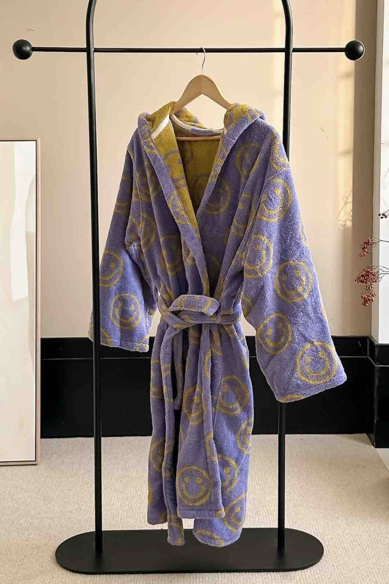 Whispy Robe Whimsy Funky Smiley Face Hooded Robe - Soft 100% Organic Long-stapled ...
