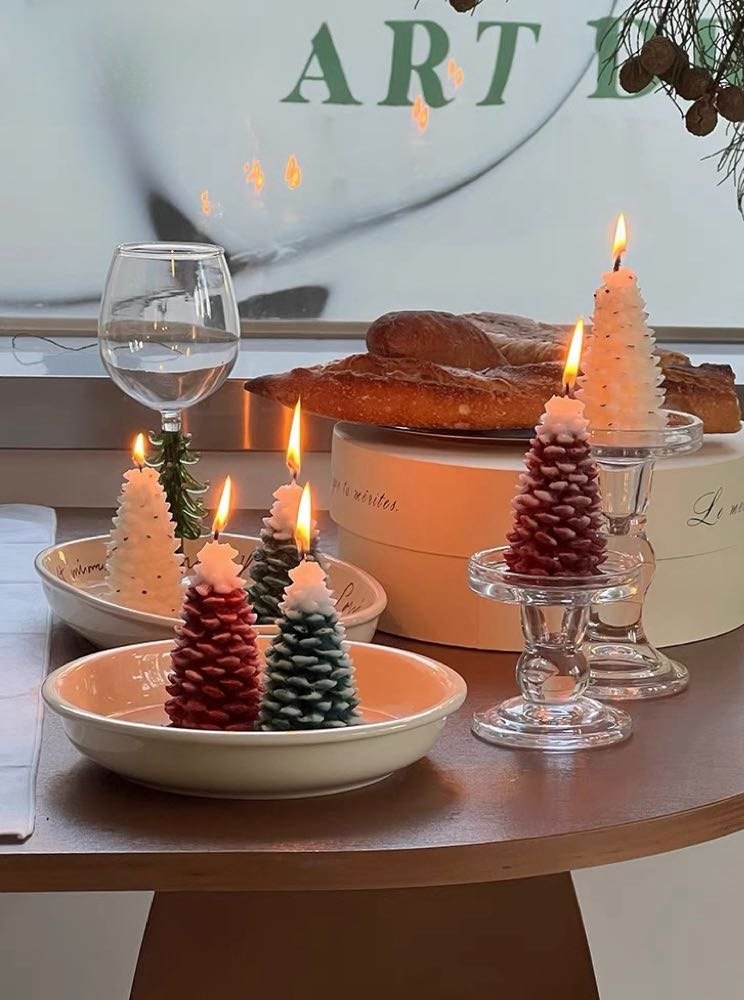3 Pcs - Pine Cone Scented Soy Wax Candles ( $13.3 Each ) - Christmas Decorative Candles - Pine Cone Scented Soy Wax Candles - INSPECIAL HOME