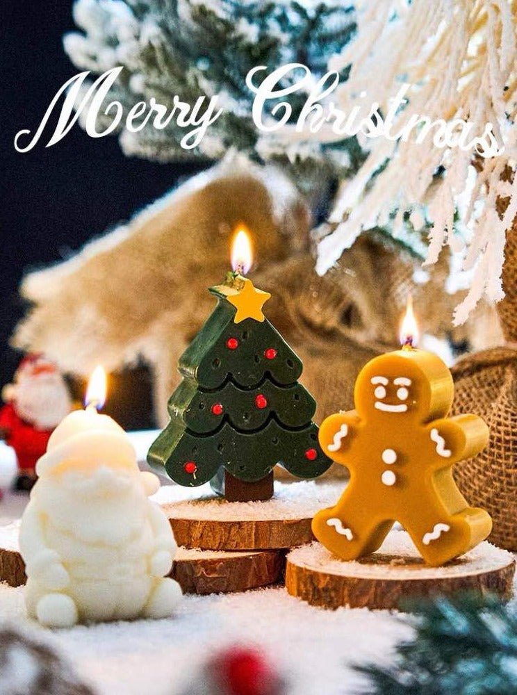 4 Pcs - Christmas Figures Decorative Soy Wax Candles ( $12.5 Each ) - Christmas Ornament - 4 Pcs - Christmas Figures Decorative Soy Wax Candles - INSPECIAL HOME