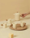 8 Pcs - Creamy Bauhaus Tea Set Gift Box - Handmade Cute Ceramic Teapot & Tea Cups - Creamy Bauhaus Tea Set Gift Box - Taffee - INSPECIAL HOME