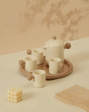 8 Pcs - Creamy Bauhaus Tea Set Gift Box - Handmade Cute Ceramic Teapot & Tea Cups - Creamy Bauhaus Tea Set Gift Box - Taffee - INSPECIAL HOME