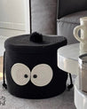 Big Eyes Coal Ball Woven Laundry Storage Basket Bag - Big Eyes Coal Ball Woven Laundry Storage Basket Bag-Large - INSPECIAL HOME