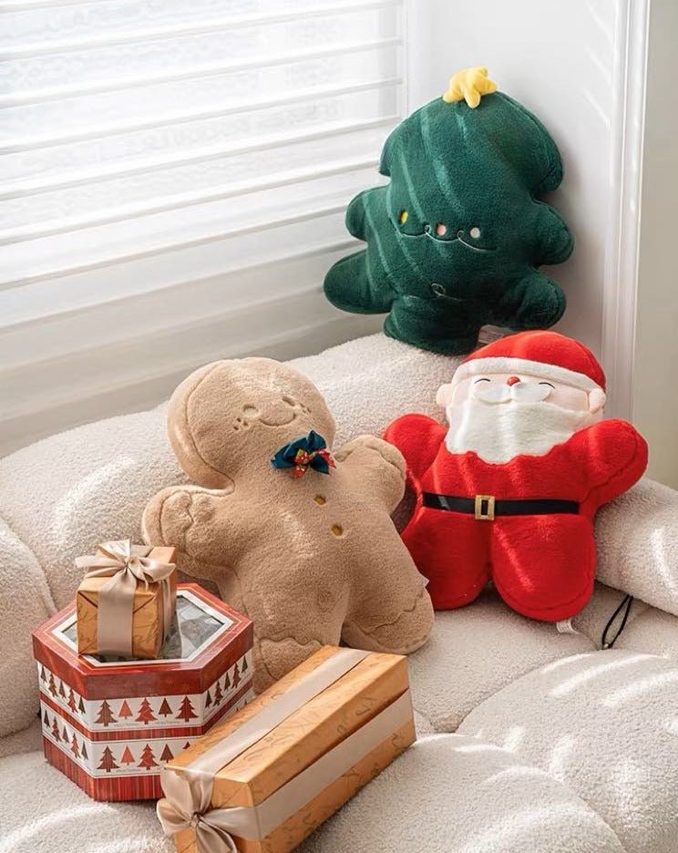 Christmas Decorative Throw Pillow - Santa, Gingerbread Man, Christmas Tree - Christmas Decorative Throw Pillow-Gingerbread Man - INSPECIAL HOME