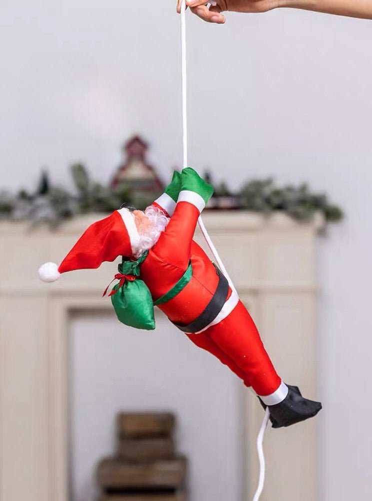 Santa Battle Ropes Christmas Electric Santa Decor, Santa Climbing Ropes & Ladder Toy Orna ...