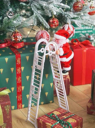 Santa Battle Ropes Christmas Electric Santa Decor, Santa Climbing Ropes & Ladder Toy Orna ...