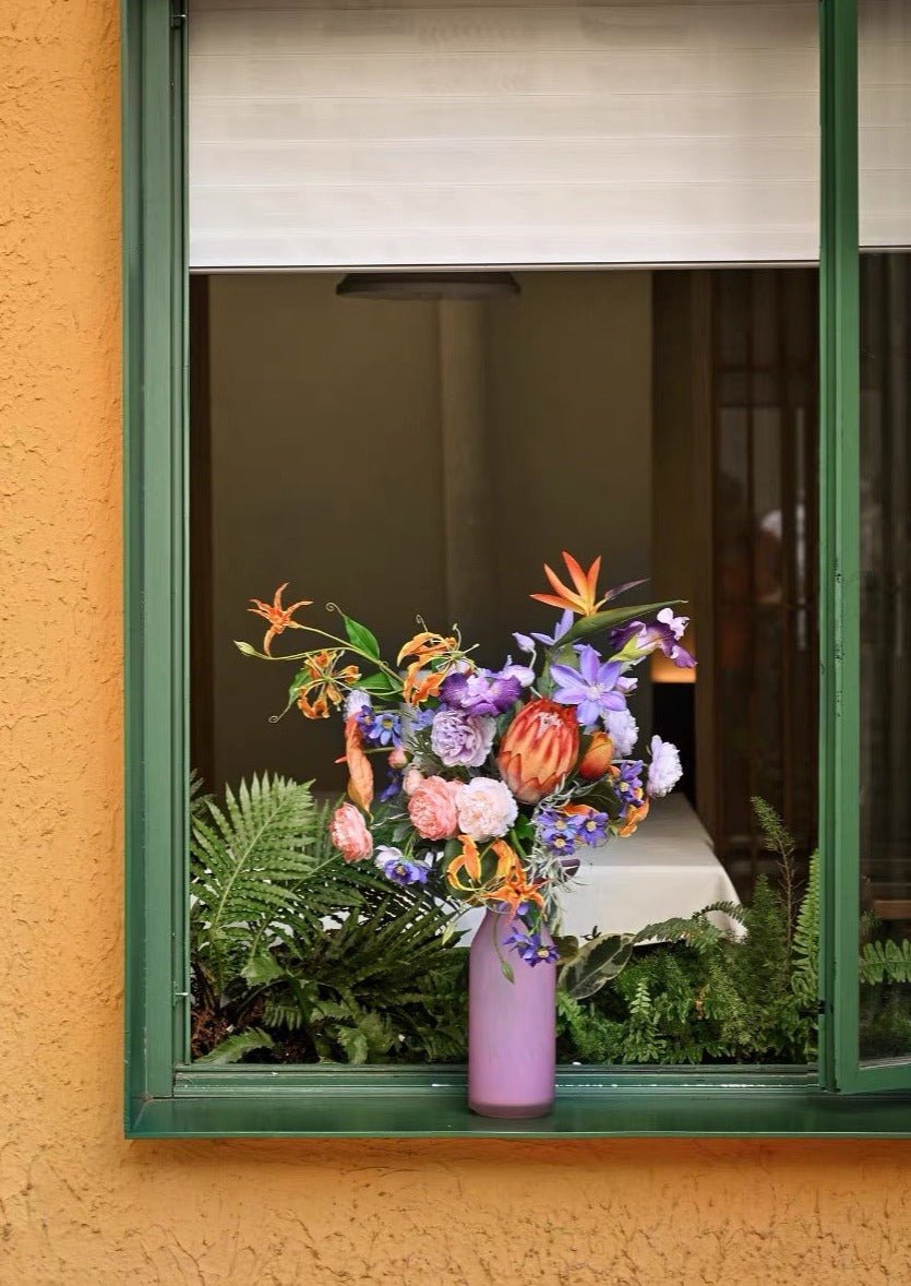 Contemporary Decorative Blooming Vase - Whimsical Eclectic Centerpiece Vases for Wedding & Dinner Party - Vases - Dreamy Gradient Contemporary Decorative - Barbie - Tall Glass Vase - INSPECIAL HOME