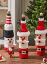 Cute Knitted Christmas Wine Bottle Cover Sleeves Set of 3 Pcs ( $10 Each ) for Table Setting - Knitted Christmas Wine Bottle Cover - INSPECIAL HOME