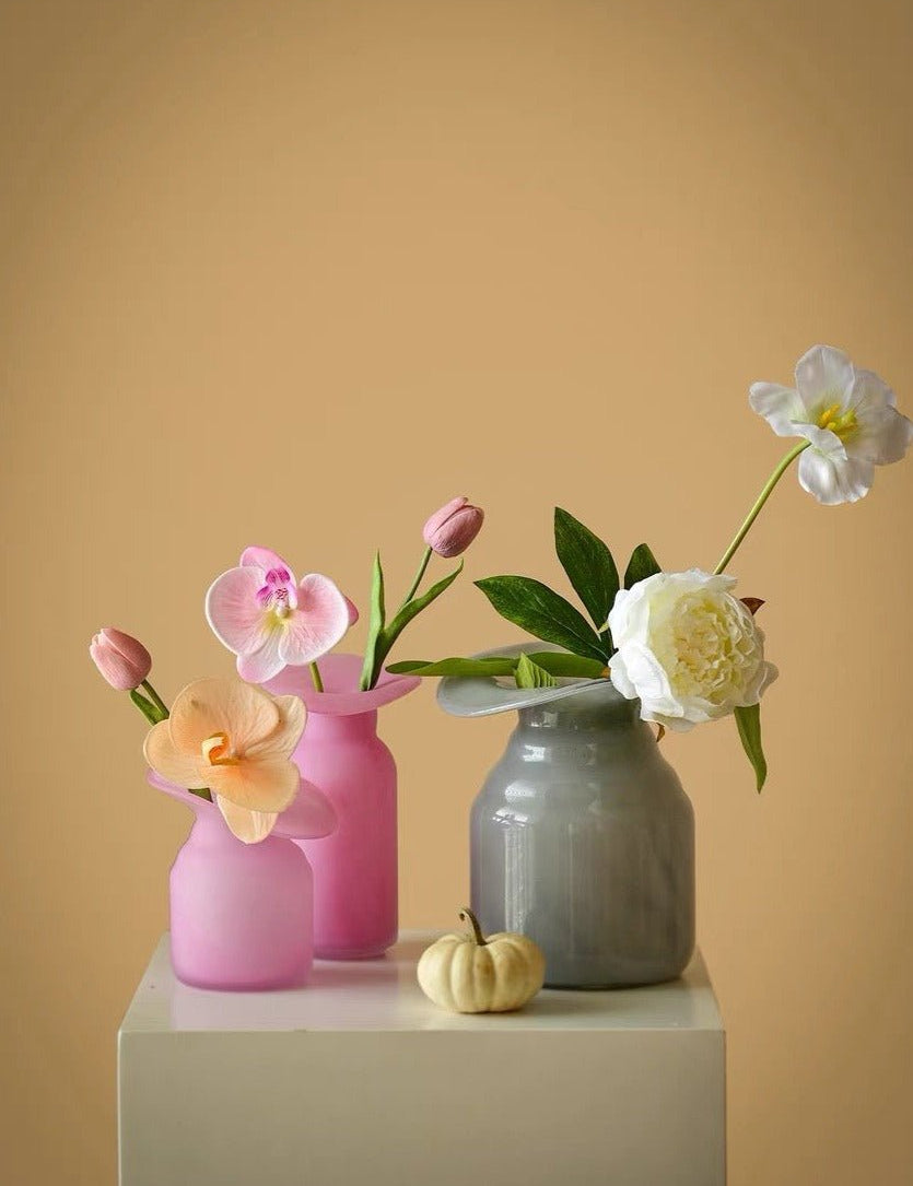 Dreamy Dopamine Contemporary Decorative Glass Vase - Dreamy Gradient Contemporary Decorative - Barbie - Tall Glass Vase - INSPECIAL HOME