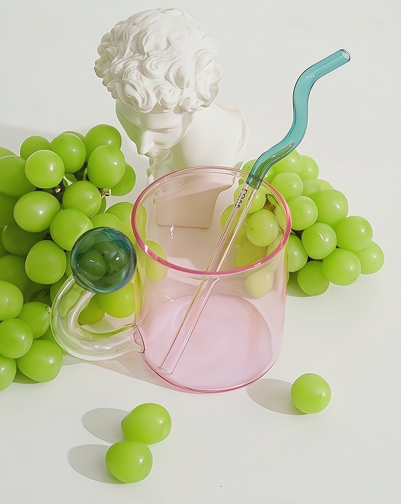 Hand Blown Lollipop Mugs - Best Drinking Glasses for Coffee, Tea & Juice - Hand Blown Lollipop Mugs-Lime - INSPECIAL HOME
