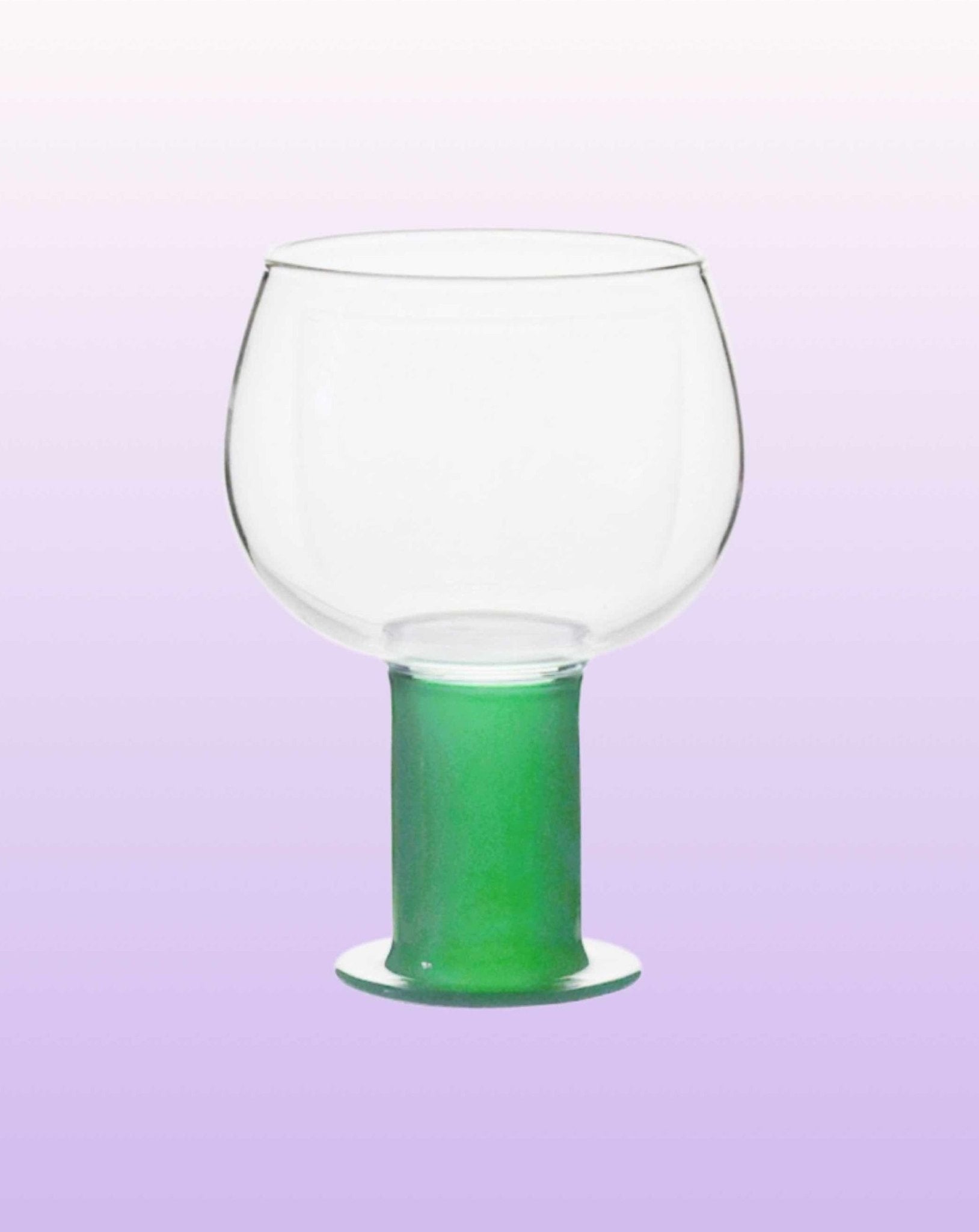 Handblown Chubby Colored Wine Glasses Set - Chubby Glassware - Mint Set of 2 Pcs - 400ml - INSPECIAL HOME
