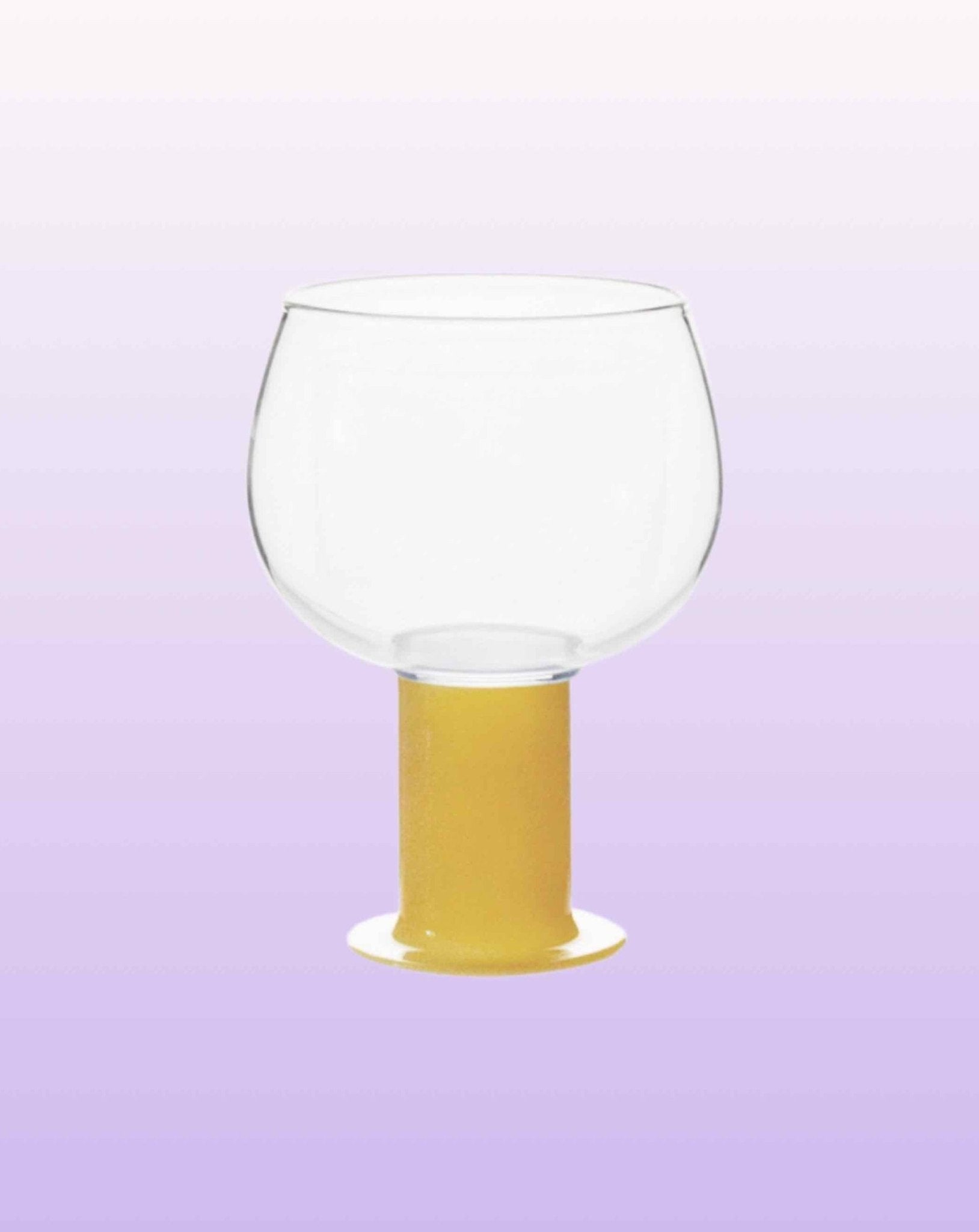 Handblown Whimsical Ecletic Chubby Coloured Wine Glasses Set of 2 Pcs Mango Set of 2 Pcs