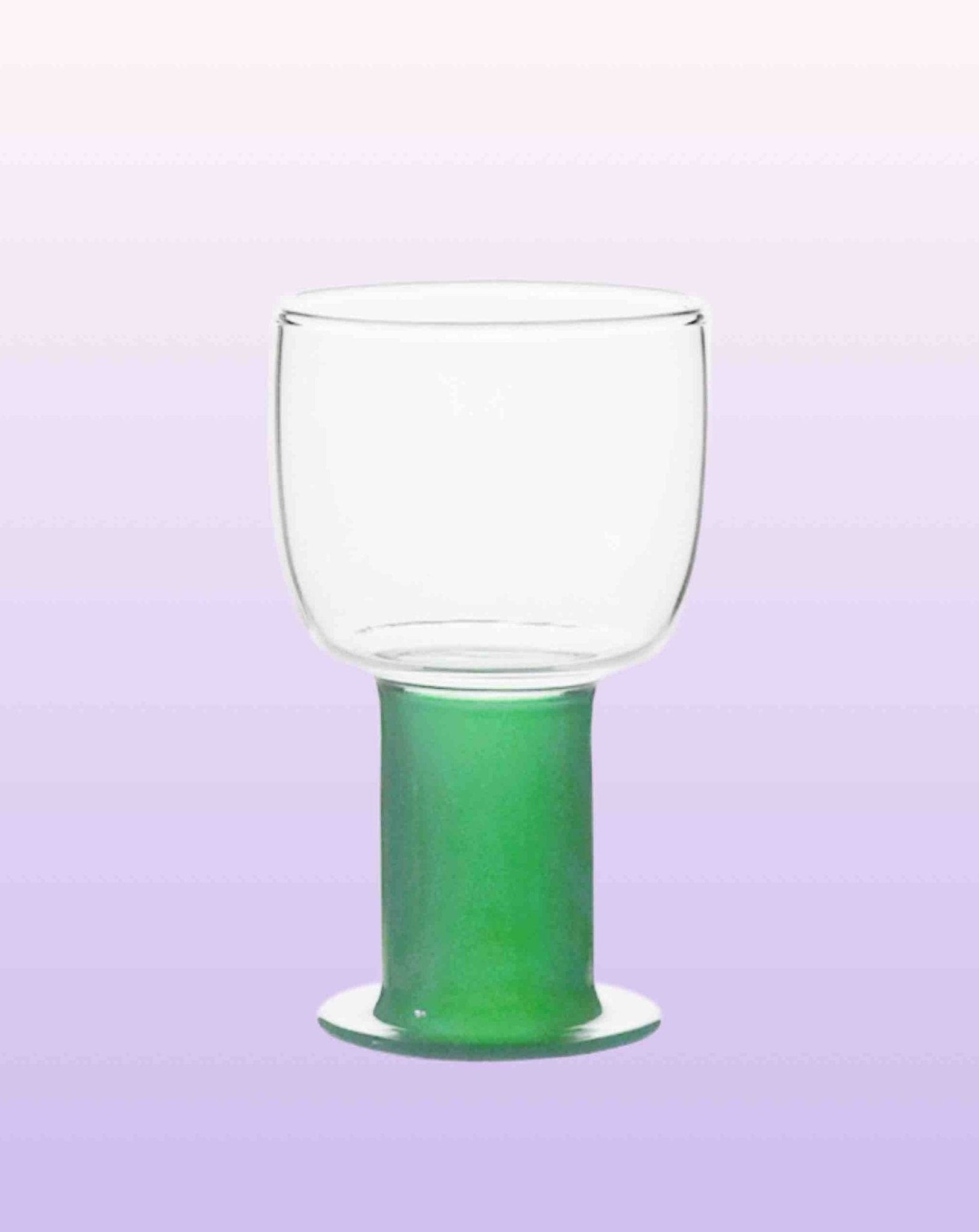 Handblown Chubby Colored Wine Glasses Set - Chubby Glassware - Mint Set of 2 Pcs - 220ml - INSPECIAL HOME