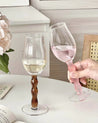 Handblown Retro Wavy Rose Wine Glasses Set of 4 Pcs ( $14.9 Each ) - Retro Wavy Rose Wine Glasses Set of 4 Pcs - INSPECIAL HOME