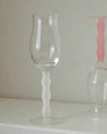 Handblown Retro Wavy Rose Wine Glasses Set of 4 Pcs ( $14.9 Each ) - Retro Wavy Rose Wine Glasses Set of 4 Pcs - INSPECIAL HOME