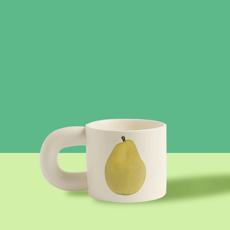 Handcrafted Ceramic Mugs with Big Apple and Pear Designs | Unique Design - Big Apple / Pear Ceramic Mugs - Big Pear - INSPECIAL HOME