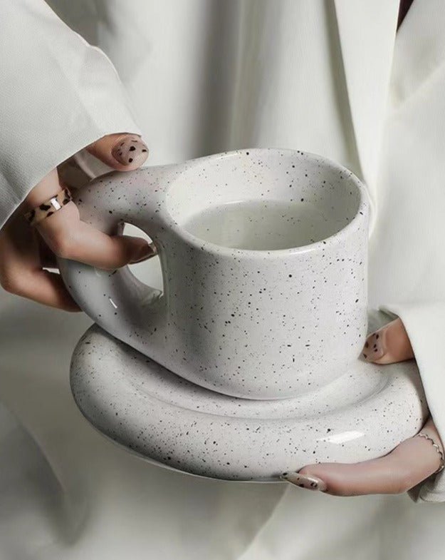 bauhaus coffee cup Handcrafted Bauhaus Ceramic Chubby Mug Freckle