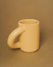 Handcrafted Ceramic Chubby Mugs with Big Twisted Handle - Unique Stylish Tea & Coffee Cups - Chubby Mugs with Big Twisted Handle-Peach - INSPECIAL HOME