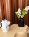 Handcrafted Nordic Style Wrinkle Pottery Vase - Irregular Wrinkle Pottery Vase - Black - INSPECIAL HOME