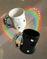 Handmade Ceramic Gemstone Coffee Mugs with Wavy Handle - Gemstone Coffee Mugs with Wavy Handle - Black - INSPECIAL HOME