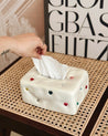 Handmade Ceramic Gemstone Tissue Box Cover - Gemstone Tissue Box Cover - White - INSPECIAL HOME