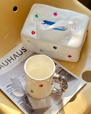 Handmade Ceramic Gemstone Tissue Box Cover - Gemstone Tissue Box Cover - Titanium - INSPECIAL HOME