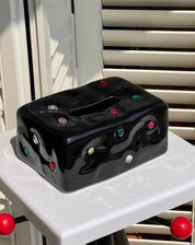 Handmade Ceramic Gemstone Tissue Box Cover - Gemstone Tissue Box Cover - Titanium - INSPECIAL HOME